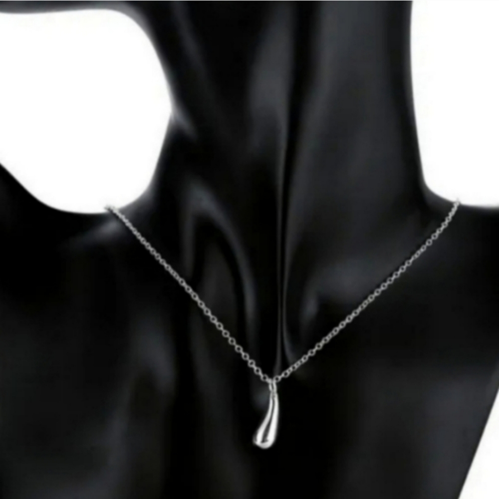 925 Sterling Silver Waterdrop Jewelry Set Bracelet Necklace Earrings and Ring - Picture 13 of 16